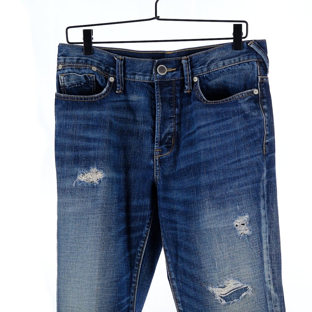 DNKY Dark Wash Distressed Men's Jeans Straight 32x32 - Picture 2 of 9